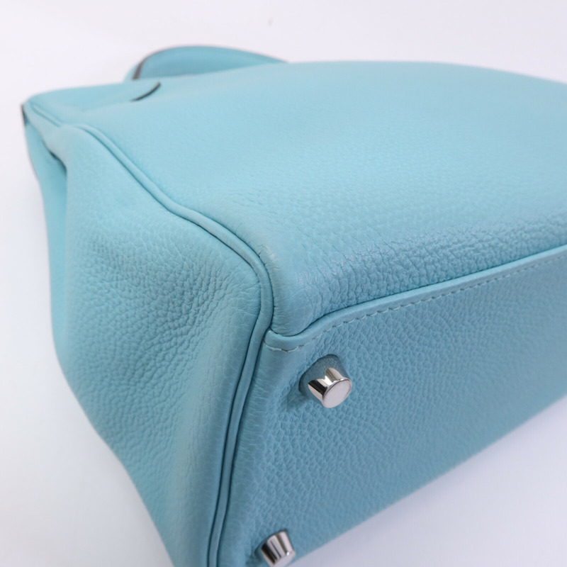 HERMES Clemence皮革Kelly 32手挽肩背兩用袋Bleu Atoll-13