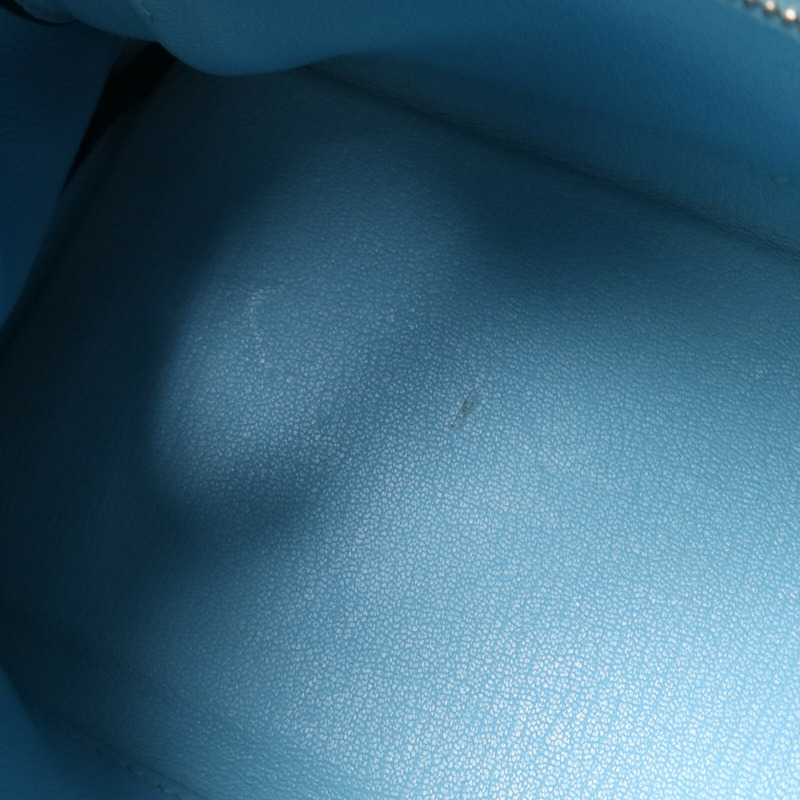 HERMES Clemence皮革Kelly 32手挽肩背兩用袋Bleu Atoll-16