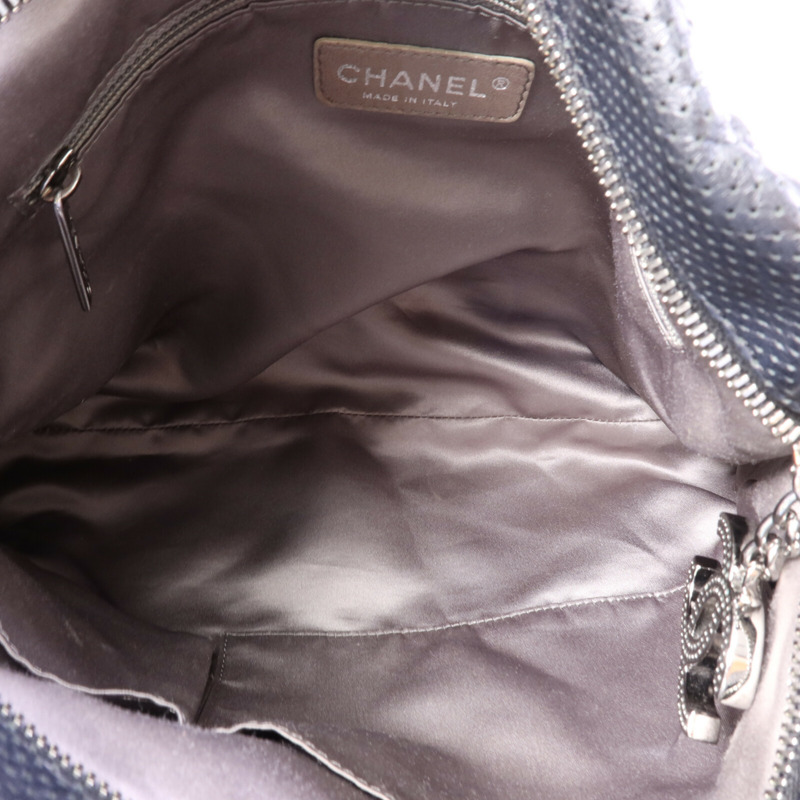CHANEL 牛皮皮革Chain Shoulder Bag銀扣鏈帶肩背袋-4