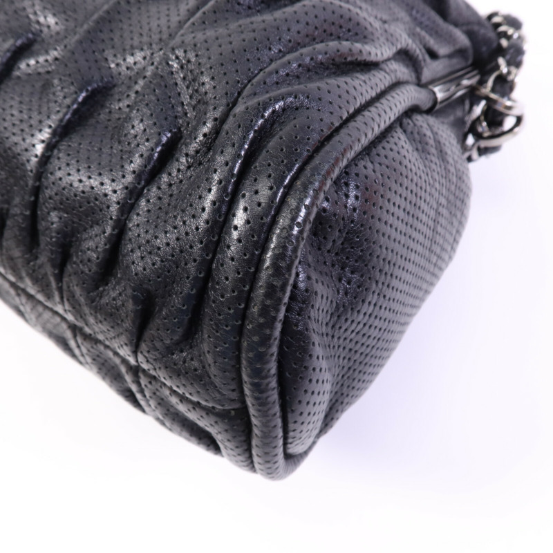 CHANEL 牛皮皮革Chain Shoulder Bag銀扣鏈帶肩背袋-10