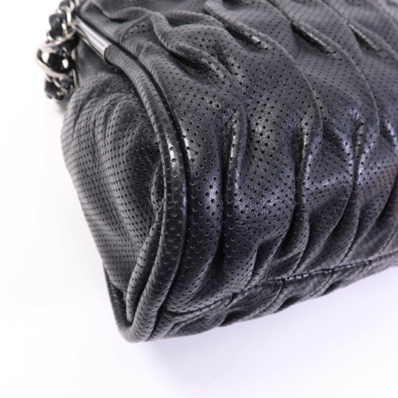 CHANEL 牛皮皮革Chain Shoulder Bag銀扣鏈帶肩背袋-13