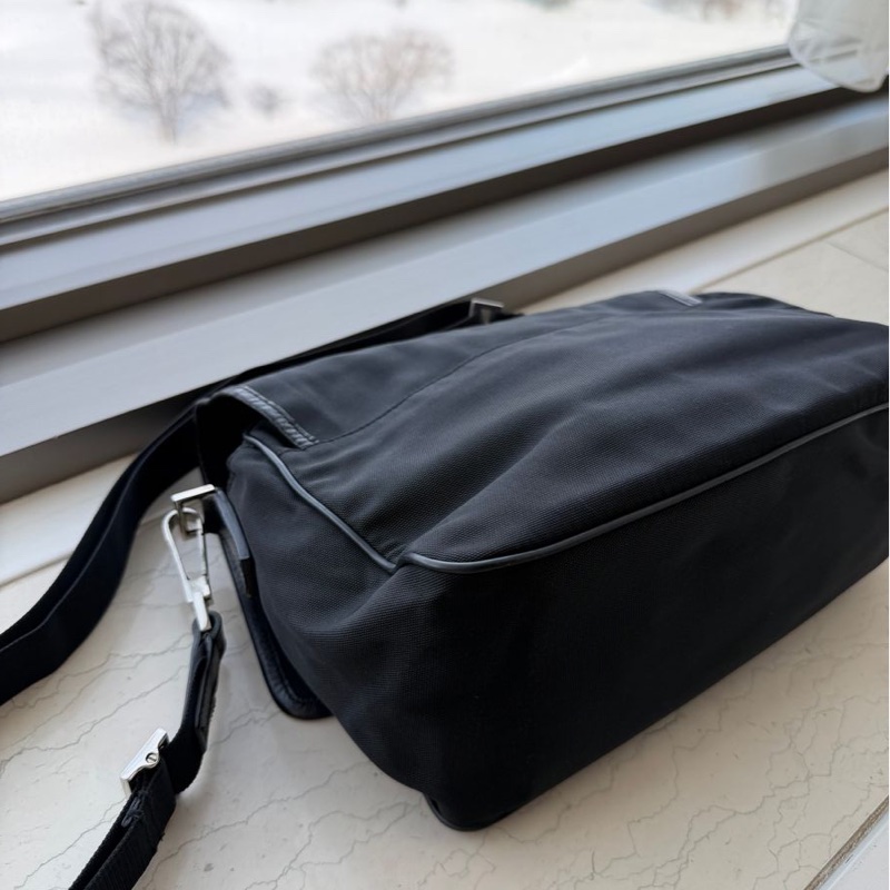 古馳 斜挎包  郵差包 肩背  斜挎  gucci black黑色 nylon /leather crossbody bag-13