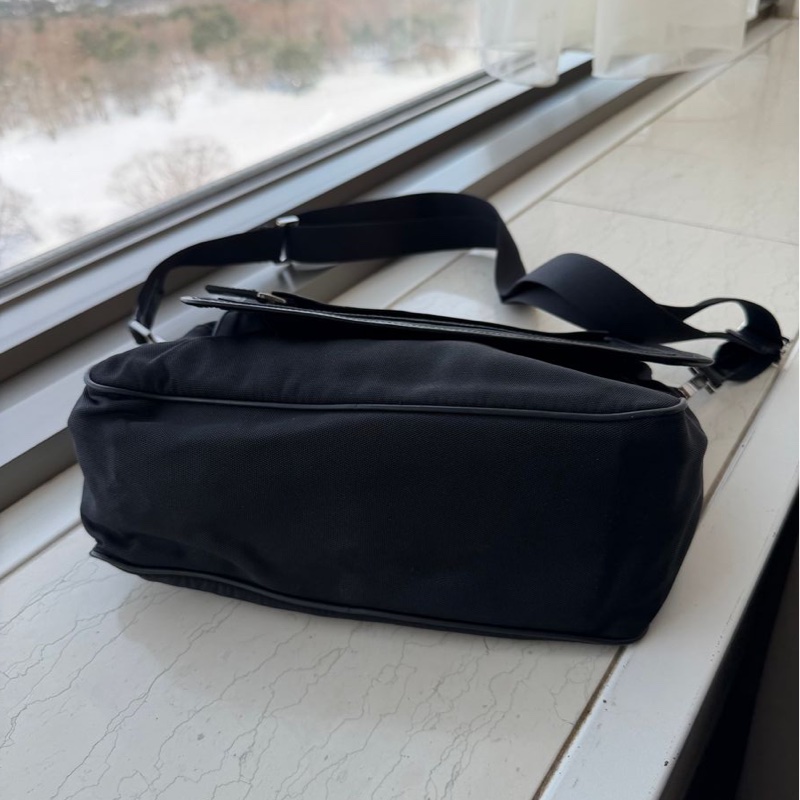 古馳 斜挎包  郵差包 肩背  斜挎  gucci black黑色 nylon /leather crossbody bag-15