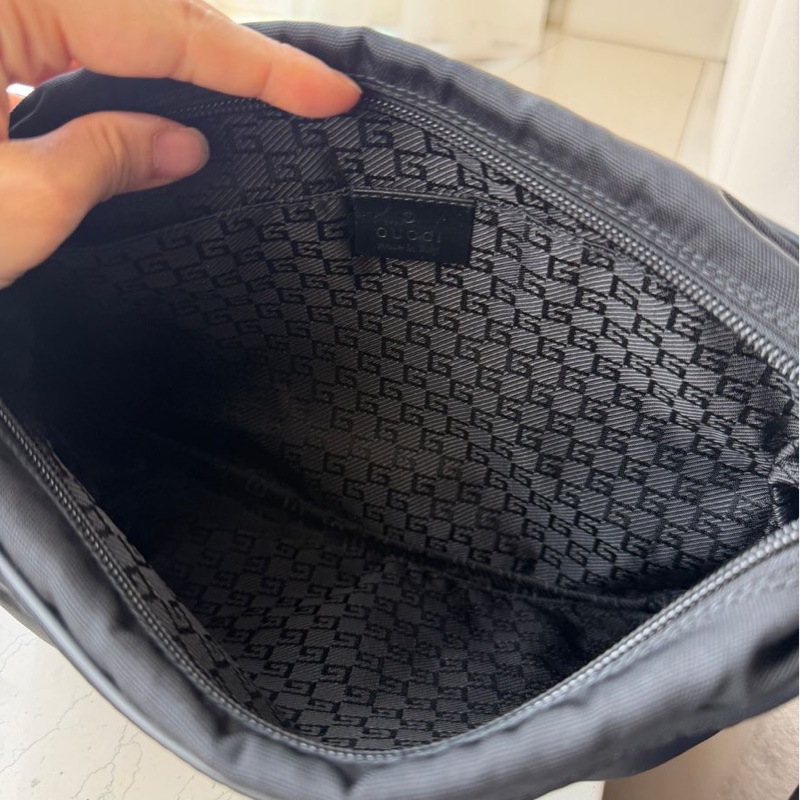 古馳 斜挎包  郵差包 肩背  斜挎  gucci black黑色 nylon /leather crossbody bag-22
