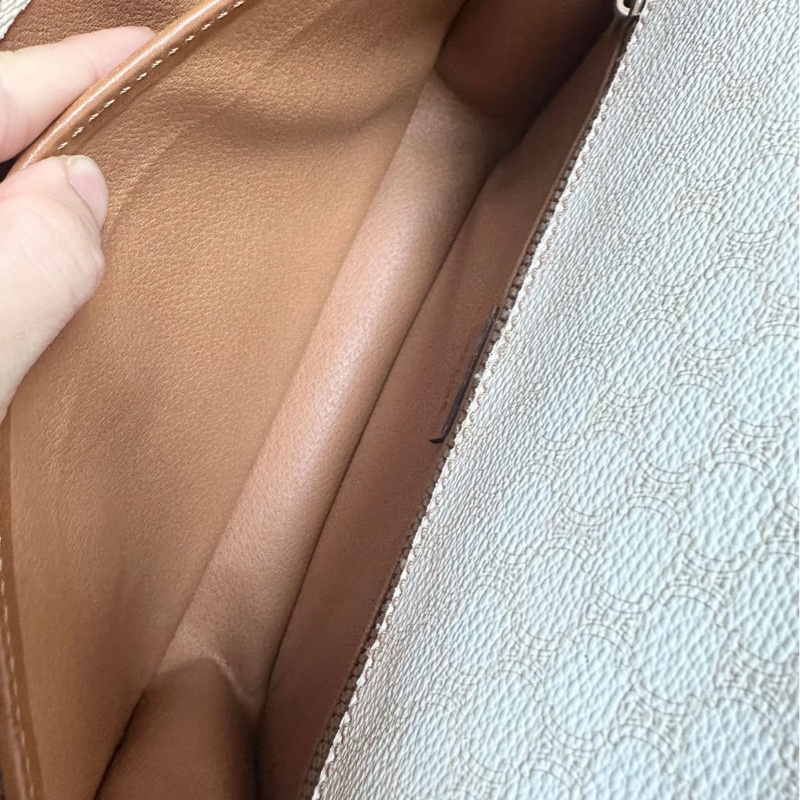 思琳 白老花 白色 老花 凱旋門 馬蹄扣 斜背包 側背包 中古包包 vintage celine bag-10