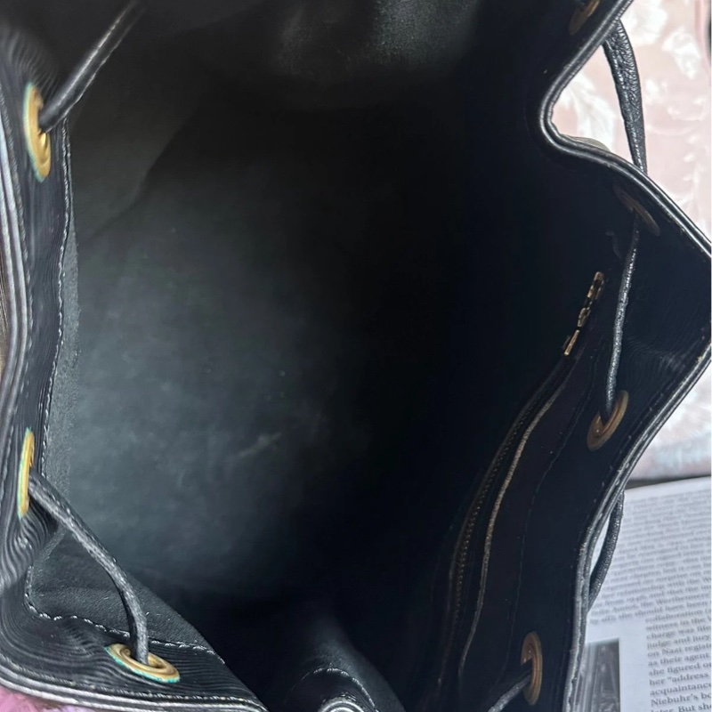 路易威登 水桶包 肩背  水波紋 手提包 側背包 托特包 黑色 中古包 復古包 古董包 經典款 vintage Louis Vuitton noe bucket bag black-22