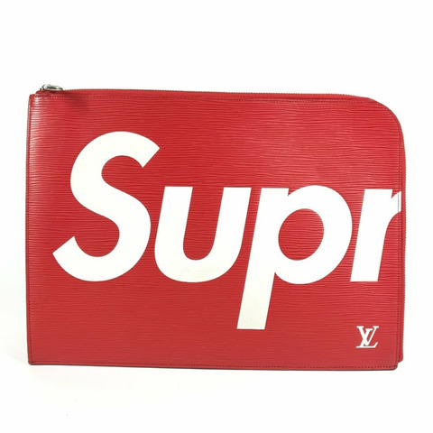 路易威登 M67722 Epi Pochette Jour GM Supreme 聯名手拿包 男士紅色