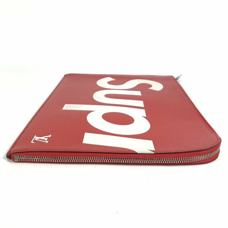 路易威登 M67722 Epi Pochette Jour GM Supreme 聯名手拿包 男士紅色-3