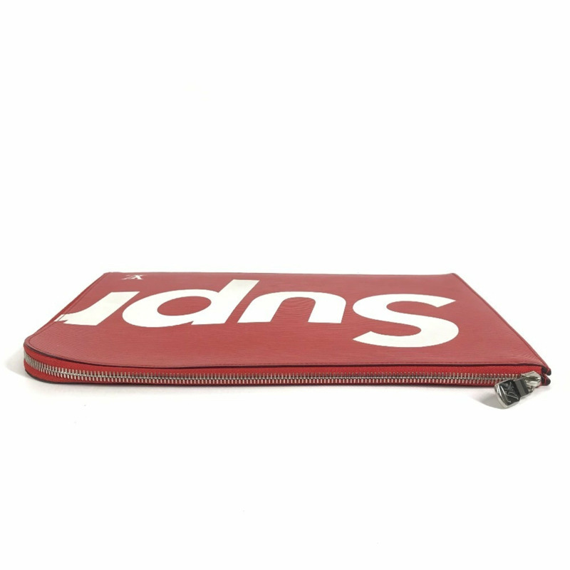 路易威登 M67722 Epi Pochette Jour GM Supreme 聯名手拿包 男士紅色-5