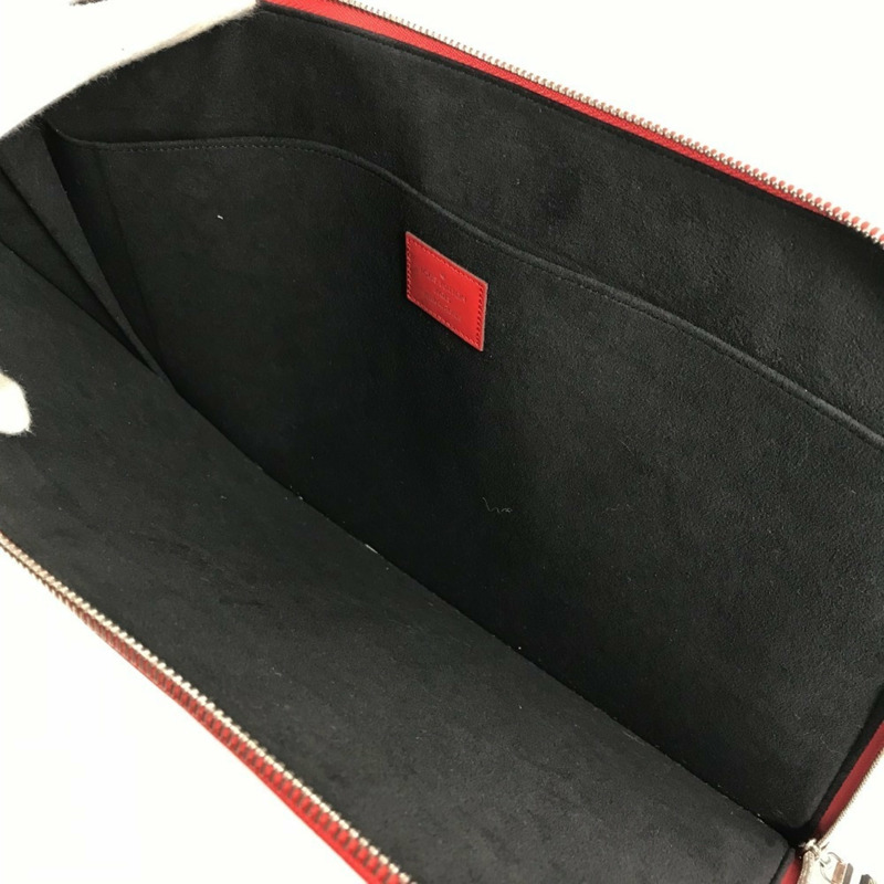 路易威登 M67722 Epi Pochette Jour GM Supreme 聯名手拿包 男士紅色-9