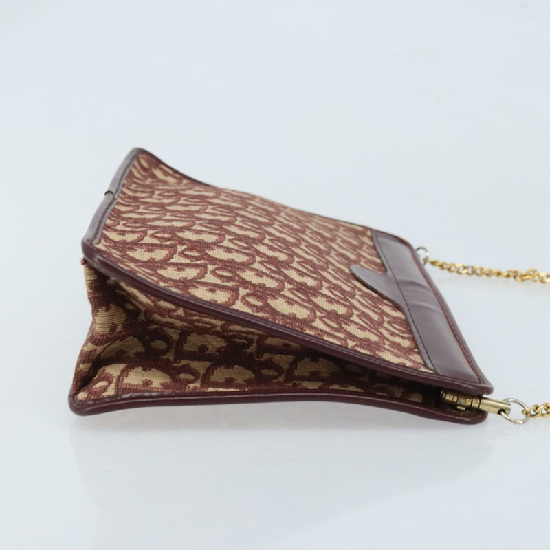 【日本直送】Christian Dior Trotter帆布鏈條單肩包 紅色金色 正品 LNZ657-2