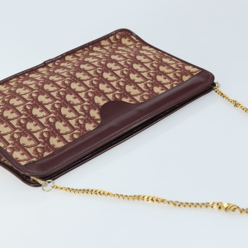 【日本直送】Christian Dior Trotter帆布鏈條單肩包 紅色金色 正品 LNZ657-5