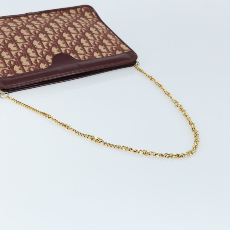 【日本直送】Christian Dior Trotter帆布鏈條單肩包 紅色金色 正品 LNZ657-6