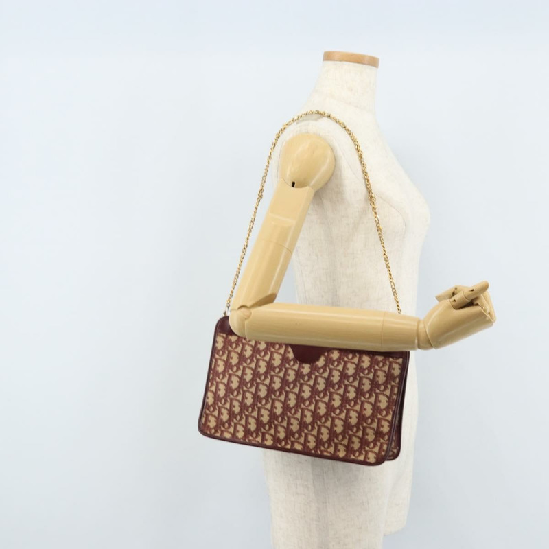【日本直送】Christian Dior Trotter帆布鏈條單肩包 紅色金色 正品 LNZ657-17