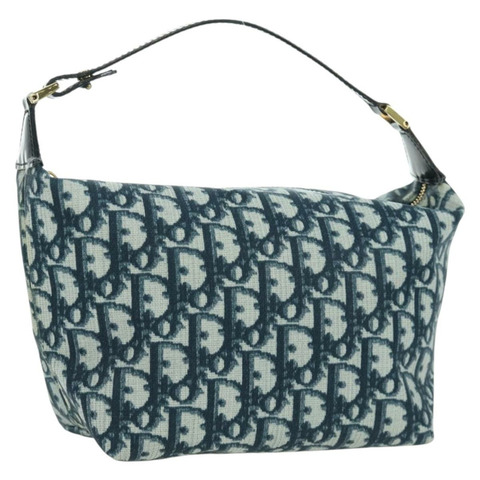 Christian Dior Trotter帆布手提包 PVC海軍藍金色 正品 BSZ620V