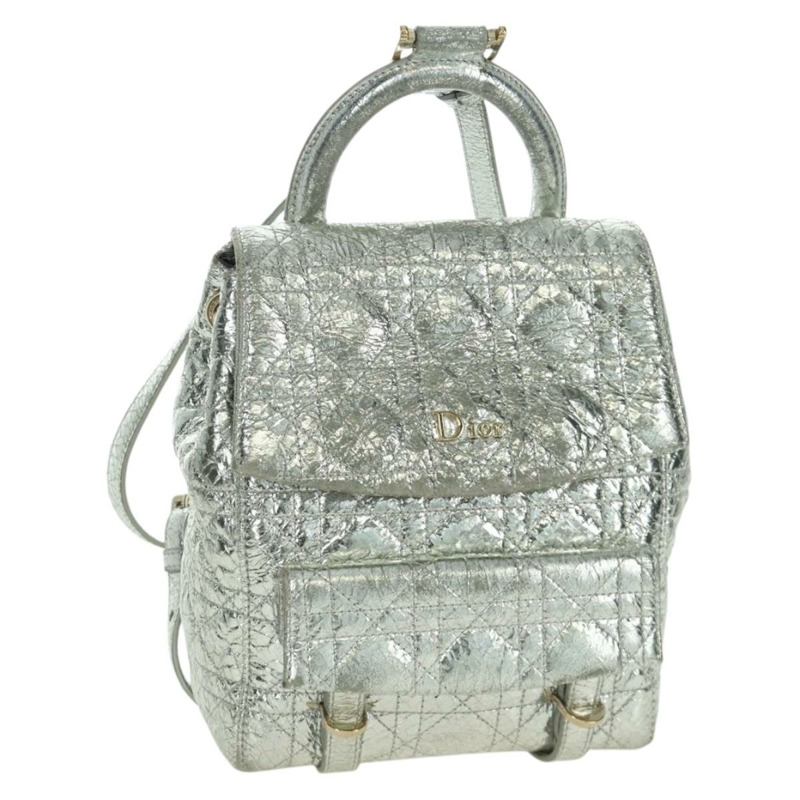 【日本直送】Christian Dior Canage 雙肩包，皮革材質，金色/銀色，正品 AMZ448V-0