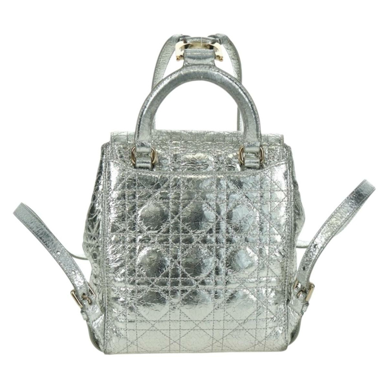 【日本直送】Christian Dior Canage 雙肩包，皮革材質，金色/銀色，正品 AMZ448V-1