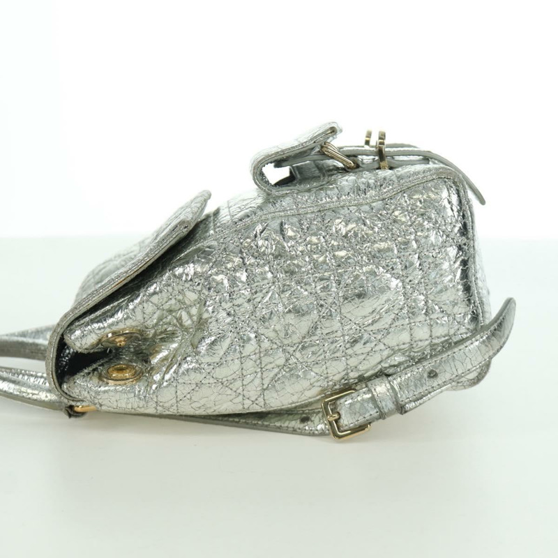 【日本直送】Christian Dior Canage 雙肩包，皮革材質，金色/銀色，正品 AMZ448V-2