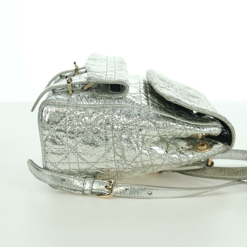 【日本直送】Christian Dior Canage 雙肩包，皮革材質，金色/銀色，正品 AMZ448V-3