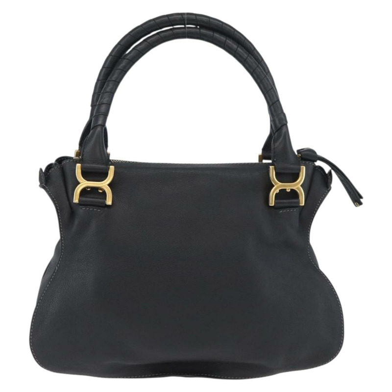 【日本直送】Chloe Mercy 手提包 皮革 黑色 金色 正品 YKZ072A-1