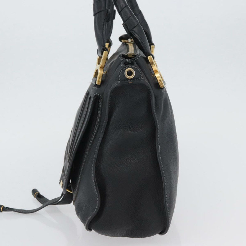 【日本直送】Chloe Mercy 手提包 皮革 黑色 金色 正品 YKZ072A-2