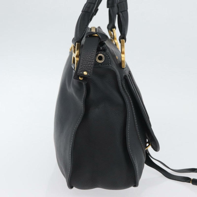 【日本直送】Chloe Mercy 手提包 皮革 黑色 金色 正品 YKZ072A-3