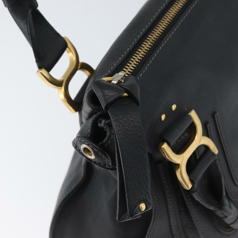 【日本直送】Chloe Mercy 手提包 皮革 黑色 金色 正品 YKZ072A-9