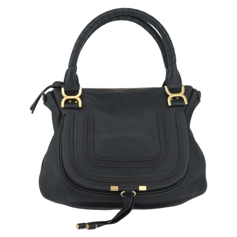 【日本直送】Chloe Mercy 手提包 皮革 黑色 金色 正品 YKZ072A-12