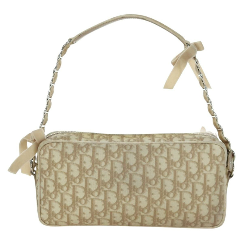 【日本直送】Christian Dior Trotter帆布少女包 PVC皮革 米色 銀色 正品 YKZ130SAV-1