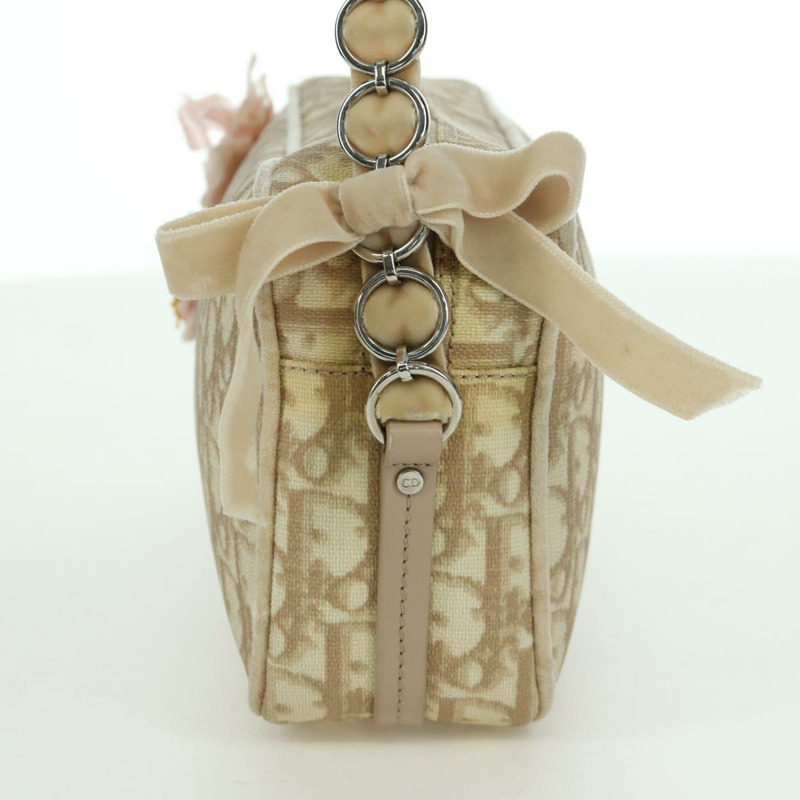 【日本直送】Christian Dior Trotter帆布少女包 PVC皮革 米色 銀色 正品 YKZ130SAV-2