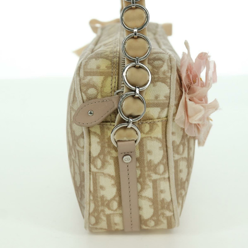 【日本直送】Christian Dior Trotter帆布少女包 PVC皮革 米色 銀色 正品 YKZ130SAV-3