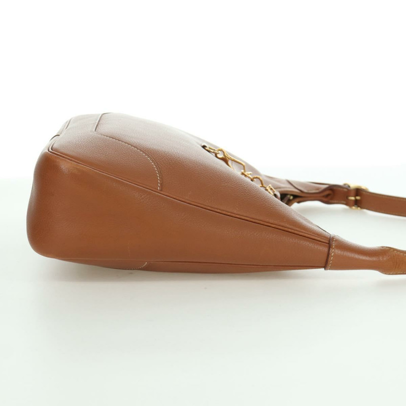 【日本直送】愛馬仕 Trim 31 肩背包，Togo 皮革，棕色金色，正品 am11092V-3