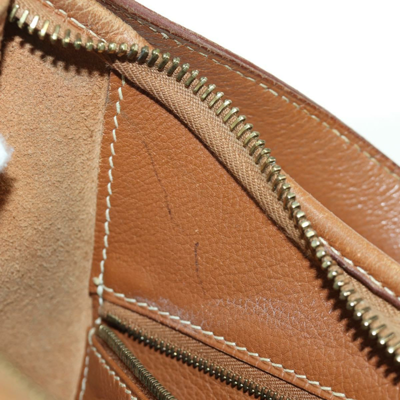 【日本直送】愛馬仕 Trim 31 肩背包，Togo 皮革，棕色金色，正品 am11092V-9