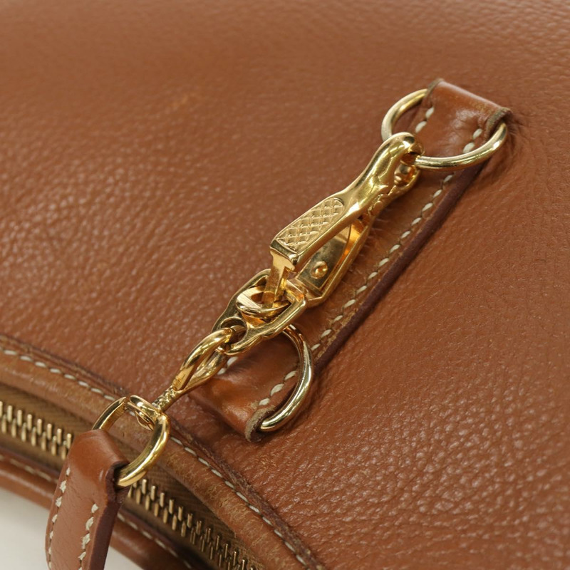 【日本直送】愛馬仕 Trim 31 肩背包，Togo 皮革，棕色金色，正品 am11092V-19