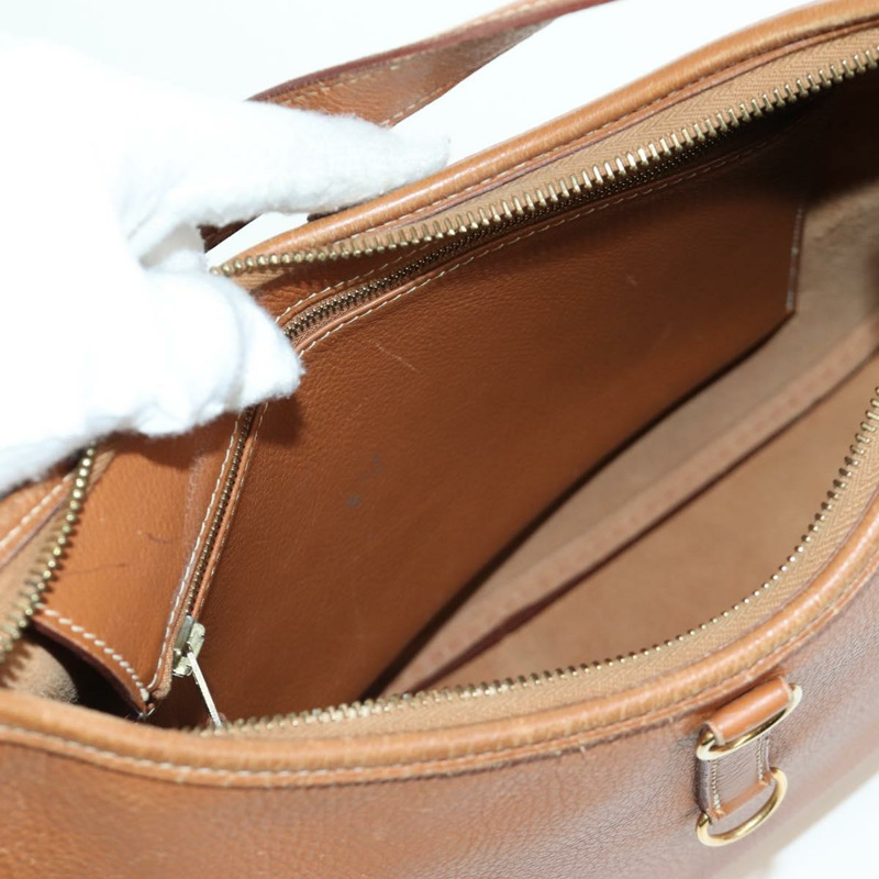 【日本直送】愛馬仕 Trim 31 肩背包，Togo 皮革，棕色金色，正品 am11092V-22