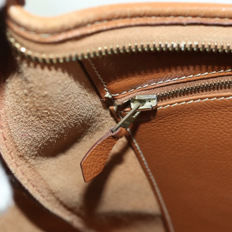 【日本直送】愛馬仕 Trim 31 肩背包，Togo 皮革，棕色金色，正品 am11092V-23