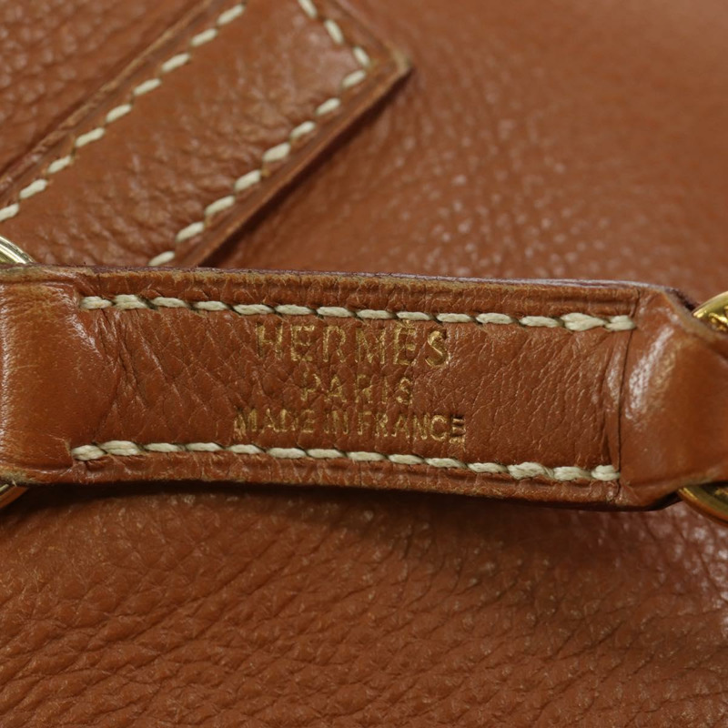 【日本直送】愛馬仕 Trim 31 肩背包，Togo 皮革，棕色金色，正品 am11092V-26