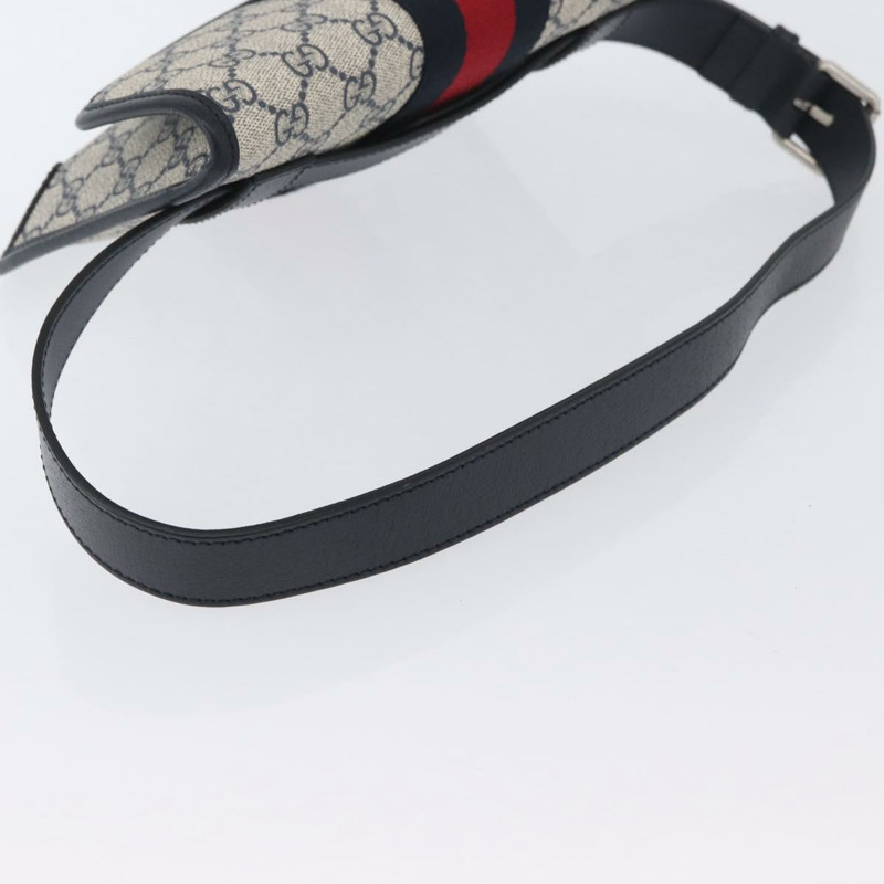 【日本直送】GUCCI GG Supreme Sherry Line 腰包 PVC 米色 銀色 674081 正品 ka3418M-6