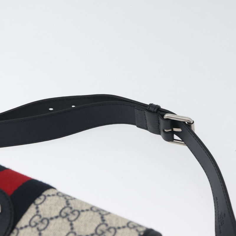 【日本直送】GUCCI GG Supreme Sherry Line 腰包 PVC 米色 銀色 674081 正品 ka3418M-7