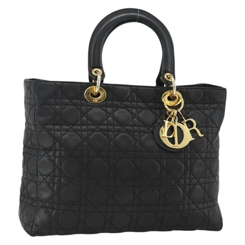 Christian Dior Canage 手袋，羊皮材質，黑色金色，正品 YKZ242A