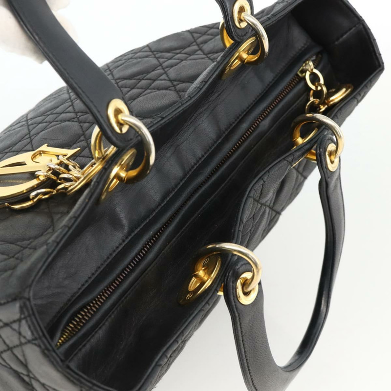 【日本直送】Christian Dior Canage 手袋，羊皮材質，黑色金色，正品 YKZ242A-5