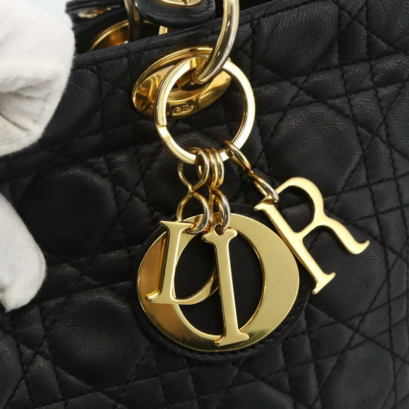 【日本直送】Christian Dior Canage 手袋，羊皮材質，黑色金色，正品 YKZ242A-9