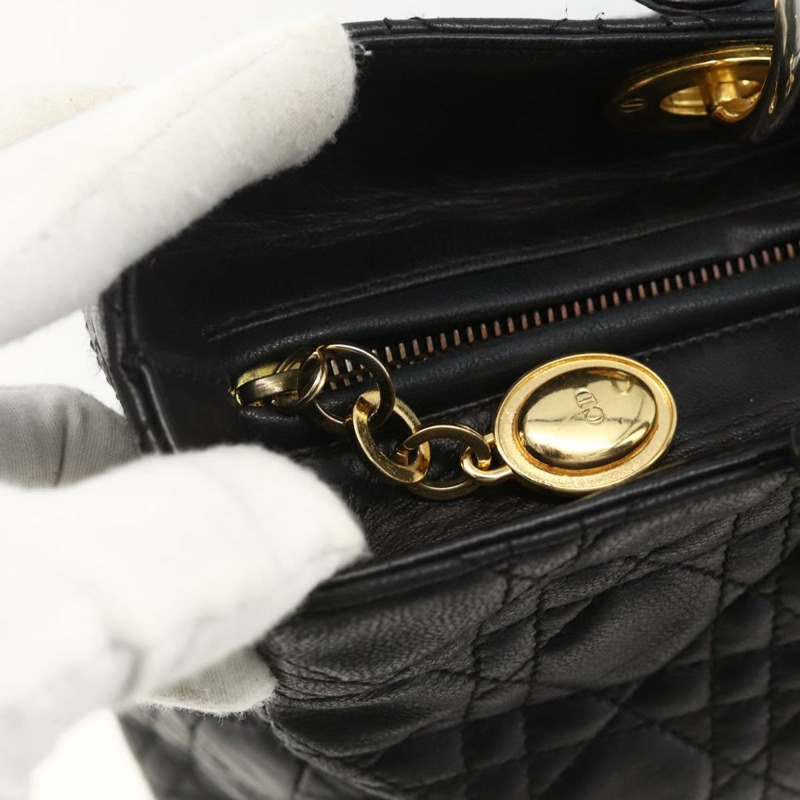 【日本直送】Christian Dior Canage 手袋，羊皮材質，黑色金色，正品 YKZ242A-10