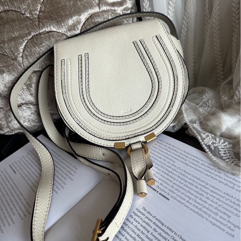 蔻依 馬鞍包 馬蹄包 肩背  手提包 側背包 斜背包 中古包 經典款 Chloe Marcie bag-4