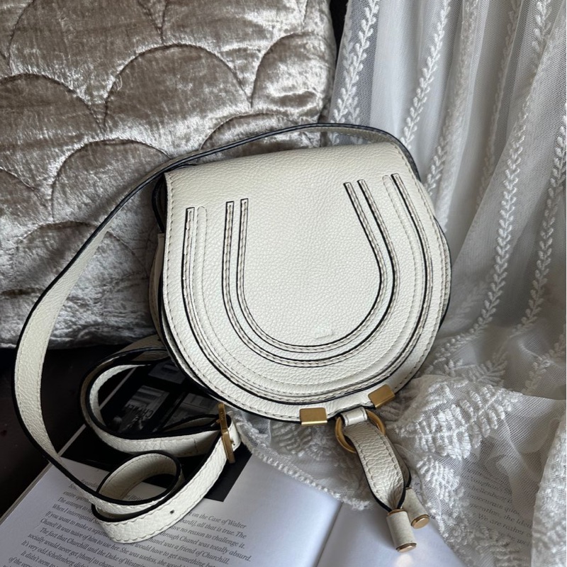 蔻依 馬鞍包 馬蹄包 肩背  手提包 側背包 斜背包 中古包 經典款 Chloe Marcie bag-6