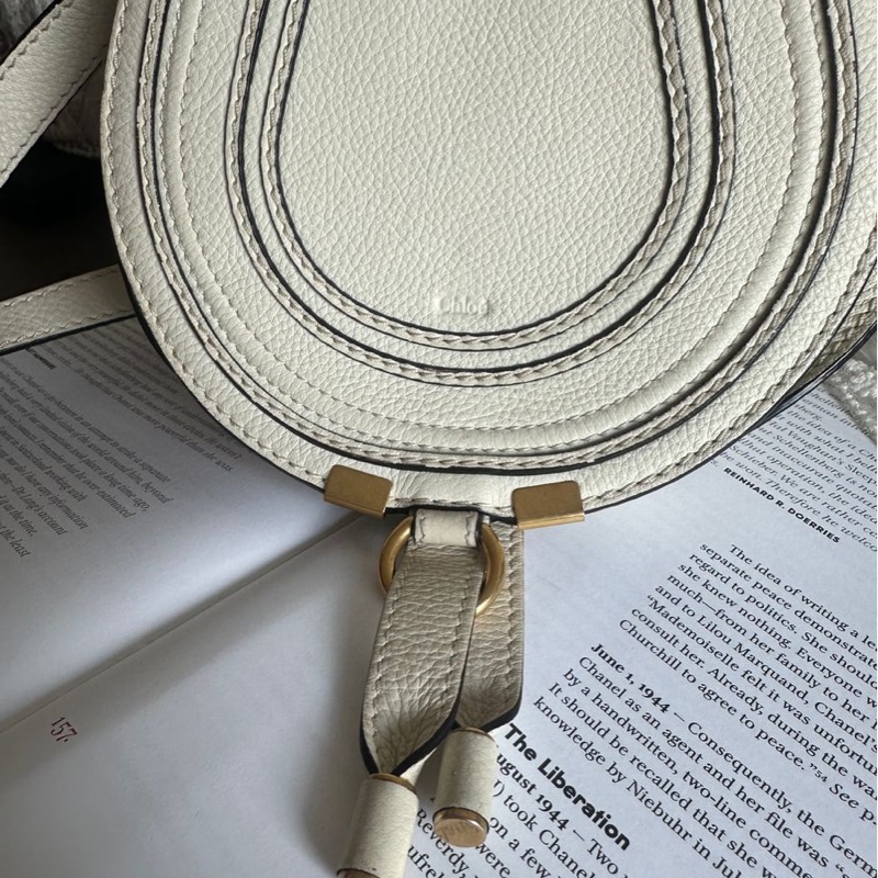 蔻依 馬鞍包 馬蹄包 肩背  手提包 側背包 斜背包 中古包 經典款 Chloe Marcie bag-8