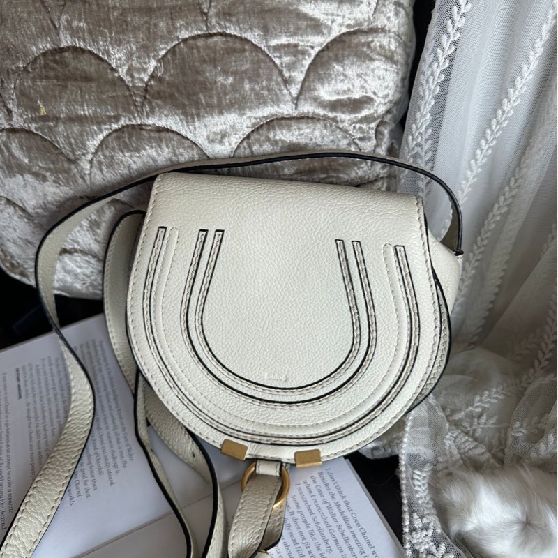 蔻依 馬鞍包 馬蹄包 肩背  手提包 側背包 斜背包 中古包 經典款 Chloe Marcie bag-9