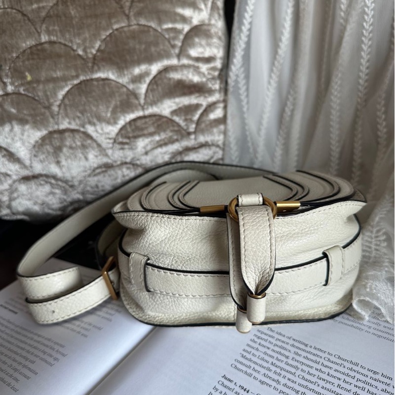 蔻依 馬鞍包 馬蹄包 肩背  手提包 側背包 斜背包 中古包 經典款 Chloe Marcie bag-11