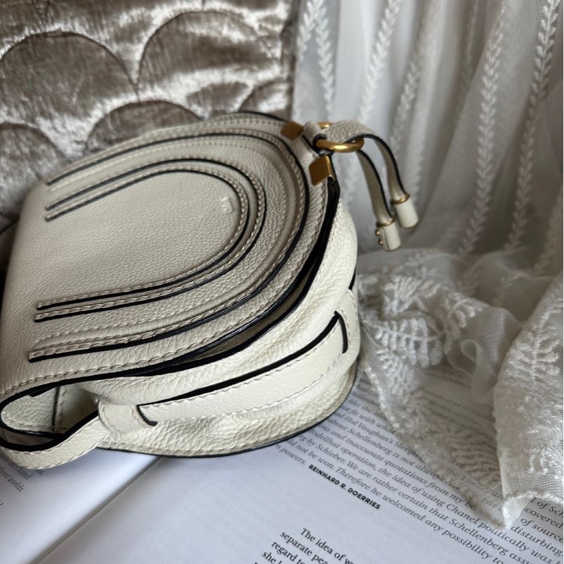 蔻依 馬鞍包 馬蹄包 肩背  手提包 側背包 斜背包 中古包 經典款 Chloe Marcie bag-13
