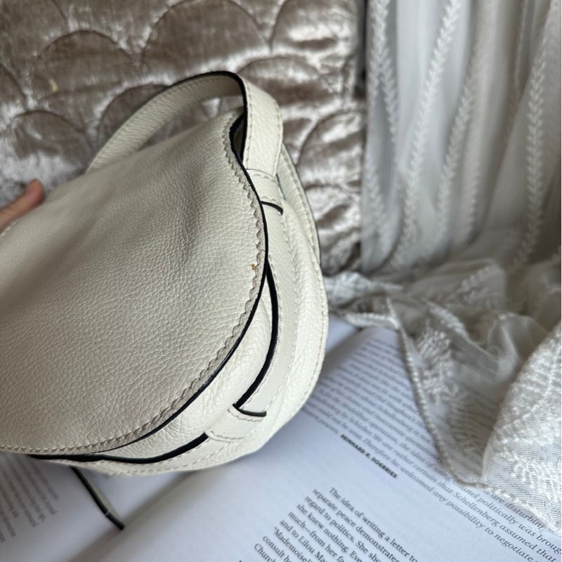 蔻依 馬鞍包 馬蹄包 肩背  手提包 側背包 斜背包 中古包 經典款 Chloe Marcie bag-15